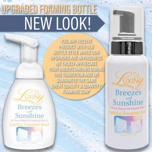 Castile soap, Liquid Foaming Hand Soap, Hand Wash for the Kitchen & Bathroom, Palm Oil Free, Vegan & Cruelty Free, Made in the USA, 8.45 oz., 2 Pack (Breezes & Sunshine)