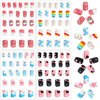 JANYUN 96 Pcs Fake Nails for Kids Pre-glue Full Cover Short False Nails Children Nails Lovely Gift