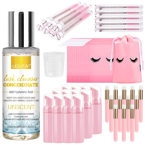 4.06 FL OZ Lash Shampoo Concentrate for Lash Extensions, Lash Cleanser Concentrate Eyelash Extension Cleanser Professional Lash Concentrate for Lash Extension Natural Foaming Cleanser Eyelash Shampoo