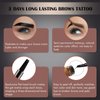 LSxia 2 Pcs Peel Off Tattoo Eyebrow Gel Set, Natural Color Eye-Brow Gel Long-Lasting Waterproof Eyebrow Tattoo, Easy Peel Off Eyebrow Brow Tattoo Makeup -Up To 3 Days (Dark Brown)