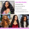10A Brazilian Human Hair Loose Wave 3 Bundles 100% Unprocessed Virgin Hair (12 14 16) Loose Wave Bundles Human Hair Extensions Double Weft for Black Women Natural Color