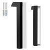 6 Inch Floating House Number Metal Modern Anti-Rust House Address Numbers for Outside with For Mailbox Yard Home Front Door Zinc Alloy Black, 911 Visibility Signage (1)
