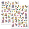Colorful Celebration Birthday Party Stickers - Set of 92 on 2 Sticker Sheets, Happy Birthday Stickers, Birthday Party Stickers