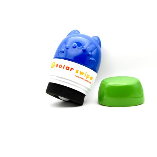 Solar Swipe Sunscreen Applicator - For Kids and Adults, Portable, Washable, Easy on the Go Sunscreen Application for Any Age and Skin (Blue Green)