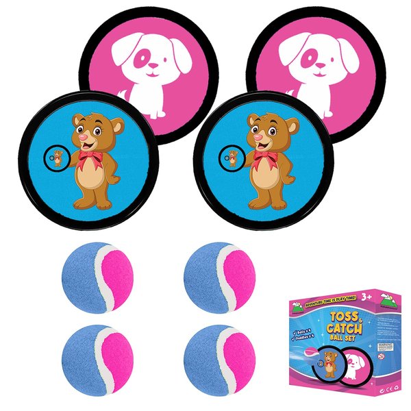 KidzAdventure Outdoor Games – Velcro Ball and Catch Game for Kids and Family | Toss and Catch Ball Game Toys for Camping, Beach and Yard | Ideal Gift for Toddlers, Boys and Girls (4x4)