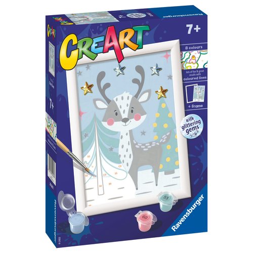 Ravensburger CreArt Cute Deer Paint by Numbers Kit for Kids - 20260 - Painting Arts and Crafts for Ages 7 and Up