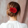 Qianyu Rose Flower Hair Combs Red Rose Flower Bohemia Flannel Elegant Hairpins Bride Hanfu Costume Hair Clips Decor Accessories for Women Girls Party Wedding Mother's Day Headpieces