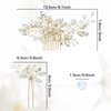 inSowni 17 Pieces Gold Metal Rhinestone Pearl Wedding Bridal Hair Side Comb Slides+U-shaped Flower Hair Pins+Pearl Twist Spiral Hairpins for Brides Bridesmaids Women Girls