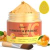 RIHAKO Turmeric Vitamin C Clay Mask -Turmeric Facial Mask - Clay Face Mask Skincare, Deep Cleansing Face Mask, Acne Face Mask for Dark Spots, Dull Skin, Refining Pores and Controlling Oil