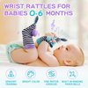 PHEZAPA Baby Wrist Rattles Foot Finder Socks Set, Infant Rattle Socks and Baby Hand rattles Wrist, Newborn Soft Sensory Toys,Infant Wrist Rattles for Babies 0-6 Months,Baby Gifts 6-12 Months（Purple）