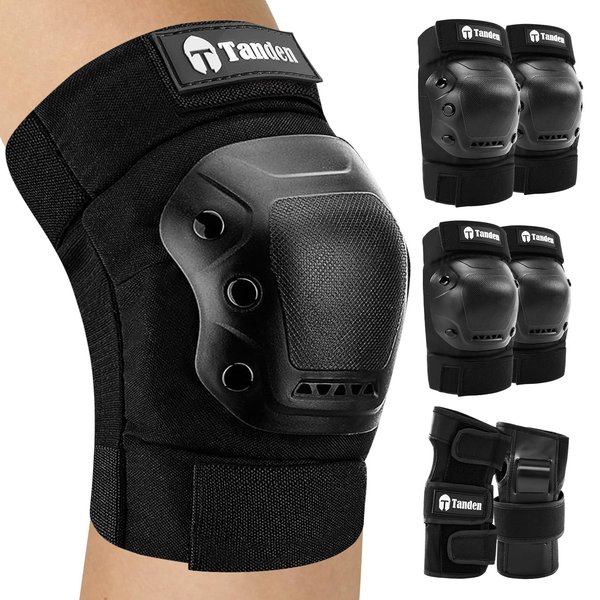 Tanden Skate Protective Gear Adult Knee and Elbow Pads for Roller Skating Pads Adult, Skateboard Knee Pads Elbow Pads Wrist Guards Adult