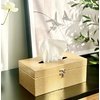 MODE HOME Wooden Tissue Box Cover Rectangular, Decorative Gold Tissue Box Holder for Bedroom, Living Room, Bathroom, Dryer Sheet Holder for Laundry Room Decor