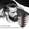 Noverlife 5PCS Men's Pompadour Hairstyling Combs, Professional Wide Teeth Texture Comb for Slicked Back Hairstyle, Retro Oil Head Hair Brushes for Barber Hairdressing Hair Pick Comb