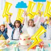 8 Pcs Lightning Bolt Balloon, Gold Flash Foil Balloons for Birthday Decorations, Lightning Bolt Shape Balloons for Wedding Baby Shower Boys Party Supplies