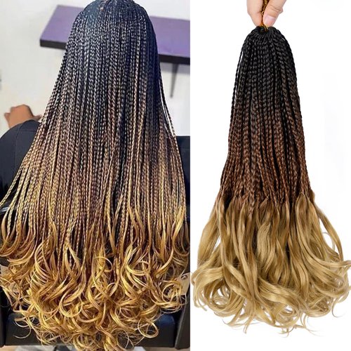 French Curl Crochet Braids 14 Inch 6 Packs Goddess Box Braids Crochet Hair Pre Looped French Curl...