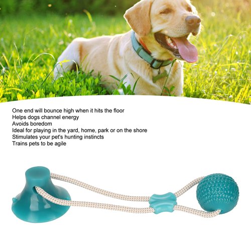 Jopwkuin Suction Cup Dog Tug Rope Toy, Interactive Teeth Puppy Pull Toy for Home(Green Ball Shape)
