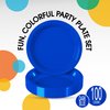 Exquisite 7 Inch. Dessert Plates Dark Blue Plastic Plates Disposable, 100 Count Dark Blue Plate Set, Disposable Plates For Party, Plastic Plates For Party, Great Party Supplies & Plastic Party Plates