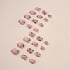 24 Pcs Short Nude Press on Nalis Square Arcylic Glossy Full Cover False Nails Fake Nails Press ons with Glitter White French Glue on Nails -YIHONGYAN Summer Nail Art Tips for Women Manicure Decoration
