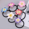 Beaupretty 12pcs Plumeria Hair Tie Hawaiian Elastic Hair Rope Flowers Ponytails Bands Hair Accessories for Women Girls