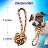 Kats'N Us Dog Treats Chewy Rope Ball Knot Dog Toy for Teething - Durable, Long-Lasting Chewy Toys for Puppies and Small Breeds - Puppy Essentials Interactive Dog Toy for Teething Relief, Multi-Color