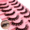 7 Pairs Cat-Eye Lashes Flu-ffy 16mm Fox Eye Lashes Curly Volume Eyelashes Faux Mink Lashes that Look Like Extensions Lashes Wispy False Eyelashes Natural Look(Z10)