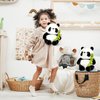 Wanwu World Panda Stuffed Animal 9'' Panda Bear Plush Toys with Bamboo Stuffed Panda Plushies Cute Panda Doll Gifts Black and White (9inch)