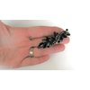 Medium black metal crystal leaf hair pin alligator clip