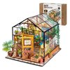 Rolife DIY Miniature Dollhouse Kit,Green House with Furniture and LED,Wooden Dollhouse Kit,Best Birthday and Valentine's Day Gift for Women and Girls