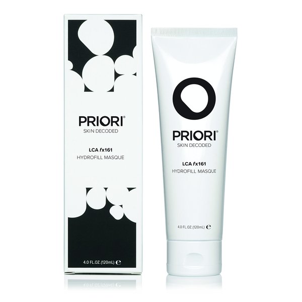 PRIORI Skincare Hydrofill Face Mask for Intense Hydration, AHA Lactic Acid, Caffeine, Vitamin C, E, A, Fragrance Free Skincare Treatment Dermatologist Tested, Overnight Sleeping Facial 4 fl oz