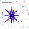6 Pcs Purple Star Foil Balloons One-Piece 14-Pointed Star Balloons 4D Starburst Cone Mylar Balloons 22inch Christmas Birthday Wedding Wedding Anniversary Party Supplies(Purple)