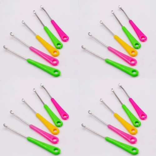 20Pcs Multicolou Earwax Cleaners, Portable Curette Earpick, Ear Care Ear Wax Removal Tools, Mini Ear Spoon Ear Cleaning Tools Color Random Earwax Removal ProductsEarwax Removal Products