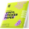 Premium Printable Vinyl Sticker Paper for Inkjet Printer and Laser - 20 White Matte Sticker Paper Waterproof - Durability Adhesive Paper 8.5 x 11, Fast Dry, Holds Ink Well, Great for Cutting Machines