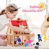20 Pcs Wooden Dollhouse Family Set of 16 Mini People Figures and 4 Pets, Dollhouse Dolls Wooden Doll Family Cosplay Figures Accessories for Pretend Dollhouse Toy (Cute Style)