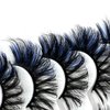 IFSOWDRA Colored Lashes Mink Wispy C/D Curl 3D Mink Strip Lashes Blue Color Lashes Natural Look Dramatic Long 20mm/25mm Cat Eye False Lashes Pack
