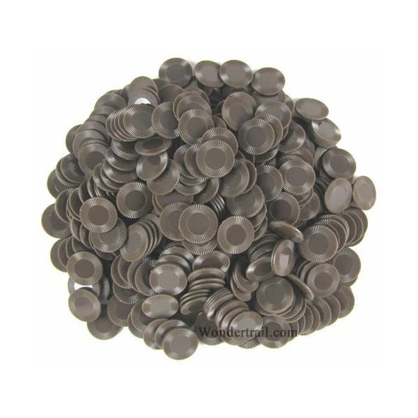 Brown Mini Poker Chips 7/8in Bulk Approx. 500