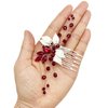 BETITETO Bridal Hair Comb Emerald Green Crystal Gold Leaf Vine Hair Piece Accessories for Wedding Bride Women Party (Wine Red)