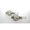 Generic Two small tiny silver filigree crystal hair pin clip barrettes fine hair