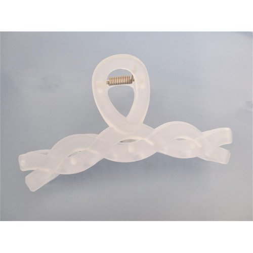 Generic Long clear white frosted hair claw clip for long hair