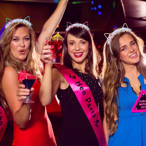 ANBALA Cat Ears Headbands 12Pcs Plastic Hairbands Glitter Cat Headbands Sparking Ribbon Hair Accessories for Women Girls Halloween, Daily Wearing and Party Favors (Colorful)