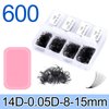 Obeyalash 600 Fans Premade Lash Extensions Fans Premade Volume Fans Eyelash Extensions Pro Made Fans Lash Extensions D Curl Handmade Loose Fans for Lash Extension Supplies (14D-0.05D-D, 8-15mm)