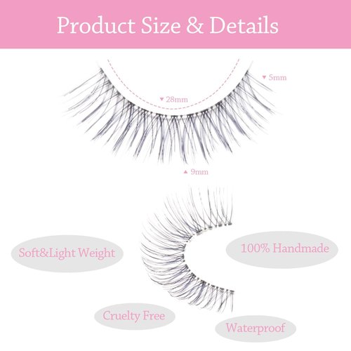 outopen 10 Pairs Natural Lashes That Look Like Extensions 5-13MM Short False Eyelashes Handmade Clear Band Wispy Eyelashes For Daily Work Lashes Easy To Apply (D01)