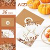 AnyDesign 36 Pack Fall Leaves Thank You Card Bulk Watercolor Autumn Leaves Note Cards with Stickers Envelopes Maple Leaf Gold Foil Thank You Blank Cards for Thanksgiving Bridal Shower Wedding