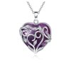 Jovivi Real Amethyst Healing Crystals Necklace for Women Flower Leaf Wire Wrapped Crystal Heart Gemstone Pendant Necklace Natural Stone Reiki Quartz Jewelry Mothers Day Gifts