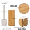 GOBAM Bamboo Toilet Bowl Cleaner with Holder for All Toilet Types - Hidden Stainless Steel Toilet Brush - Bathroom Cleaning Brushes - Toilet Accessories - Natural
