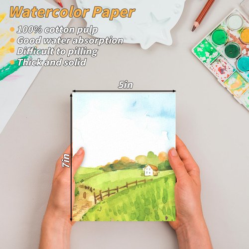 150 Sheets Cotton Watercolor Paper Bulk -230GSM Art Paper-5 x 7 inch Painting & Craft Paper, Finger Paints, Watercolor, Tempera, Drawing, Art Room & Home School Crafts
