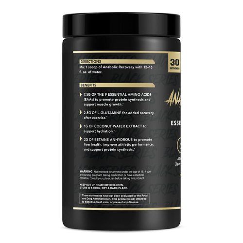 Anabolic Warfare Anabolic Recovery Essential Amino Acid Blend - Post-Workout Recovery & Premium Hydration to Build Muscle (Tropical Tornado, 30 Servings)