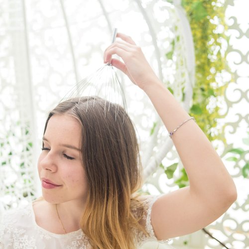 USAGA 28 Fingers (3rd Generation) Head Massager, Scalp Massager, Head Scratcher, Extendable Back Scratcher for Stress Relief, Hair Stimulation and Body Relaxing