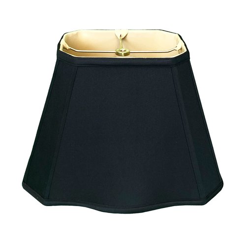 Royal Designs Bottom Rectangle Basic Lamp Shade, Black with Gold, (4 x 6) x (7 x 10) x 8.5 (BS-747-10BLKGL)