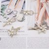 4Pcs Gold Rhinestone Pearl Hair Clips Sparkly Star Clips Flower Small Metal Hair Barrettes Decorative Wedding Hair Accessories for Women Girls Bride