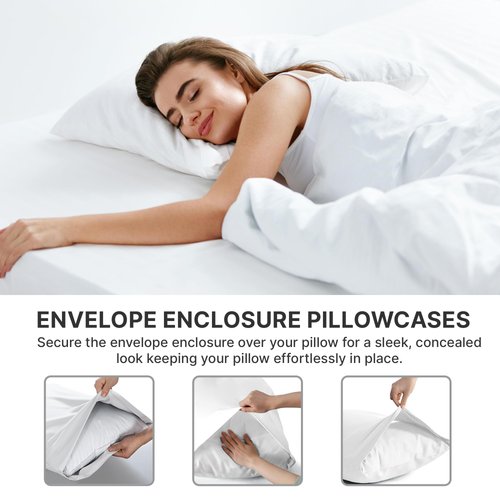 King Size Pillow Cases Set of 4 - Extra Soft Pack of 4 Pillowcase Covers - Hotel Luxury Pillowcases - Machine Washable Pillow Protectors - 20x40 Pillow Cases 4 Piece - King Size White Pillow Covers
